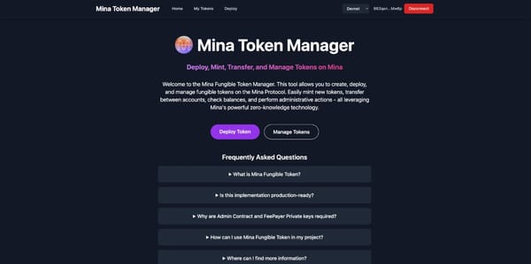 Mina Token Manager